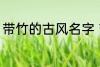 带竹的古风名字 带竹的古风名字精选