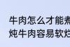 牛肉怎么才能煮的很烂很好吃啊 如何炖牛肉容易软烂