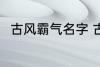 古风霸气名字 古风霸气名字有哪些