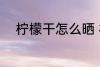 柠檬干怎么晒 柠檬干晾晒的方法