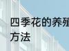 四季花的养殖方法扦插 扦插四季花的方法
