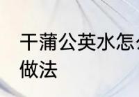 干蒲公英水怎么煮 干蒲公英煮水简单做法