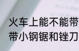火车上能不能带小钢锯和锉刀 火车上带小钢锯和锉刀吗
